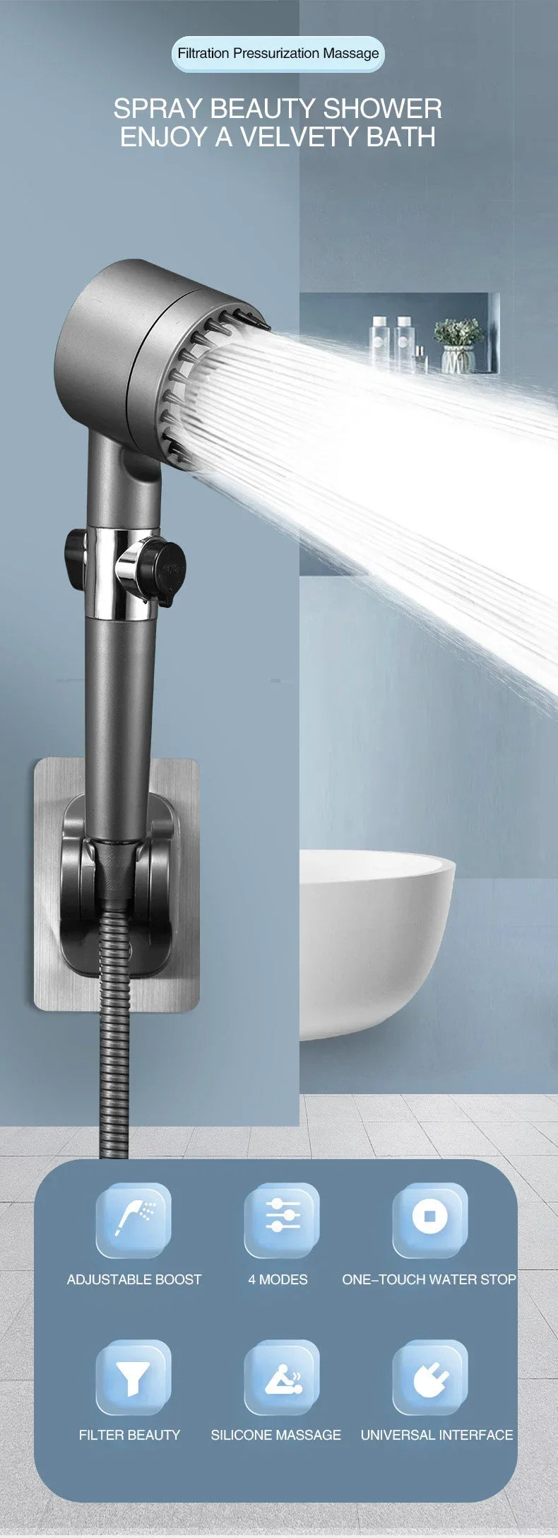 High Pressurized Filter Shower Head