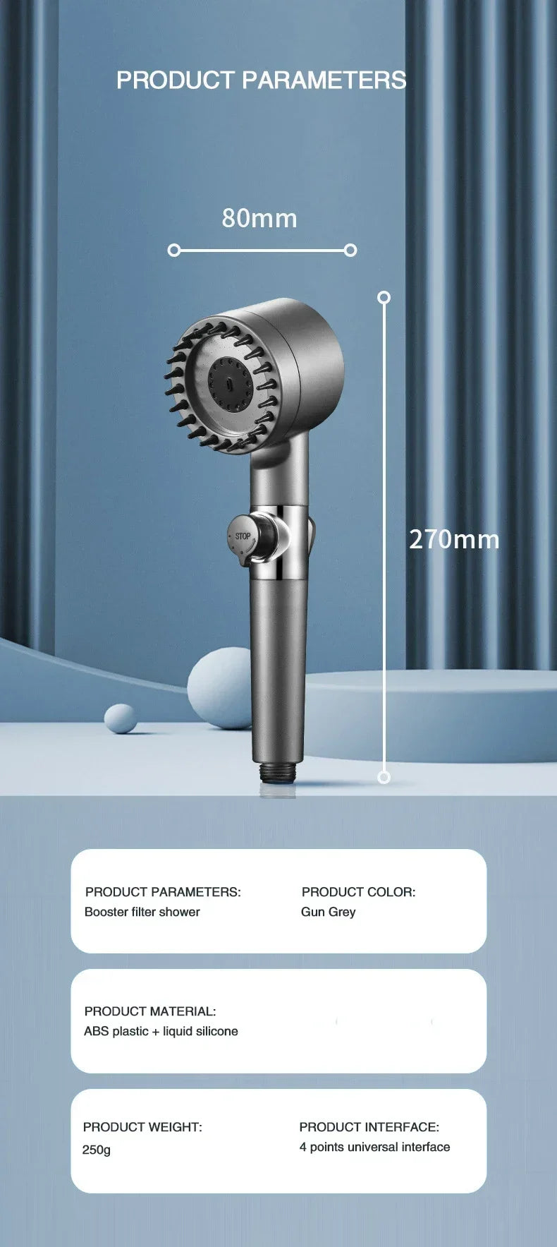 High Pressurized Filter Shower Head